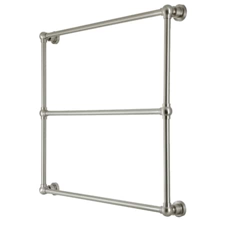 Kingston Brass 36" x 32" Wall Mount Towel Rack, Brushed Nickel DTM32363BN